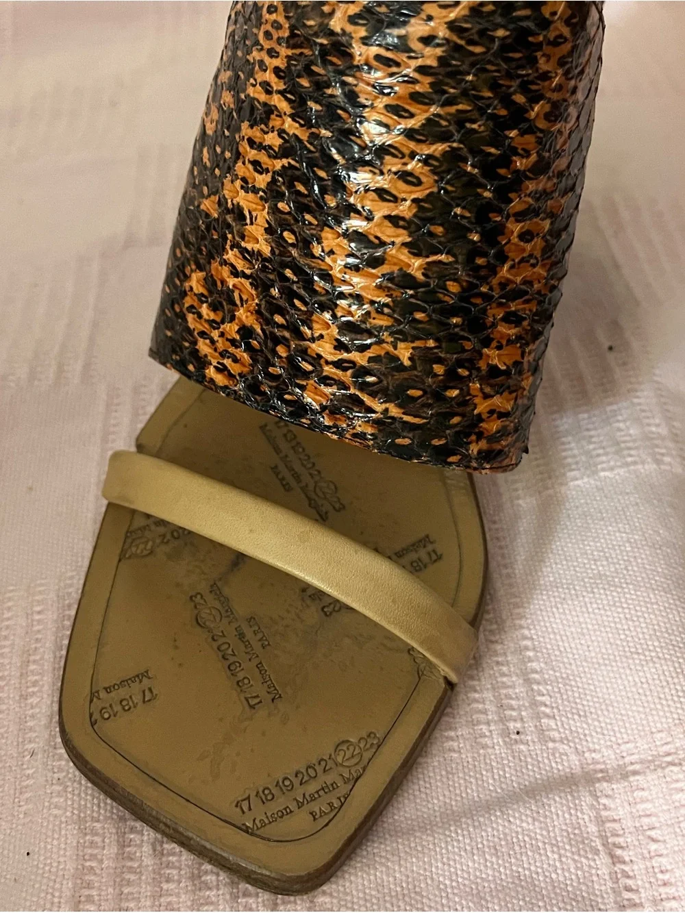 Vintage maison margiela block sandal heels (snake skin) - Picture 5 of 7